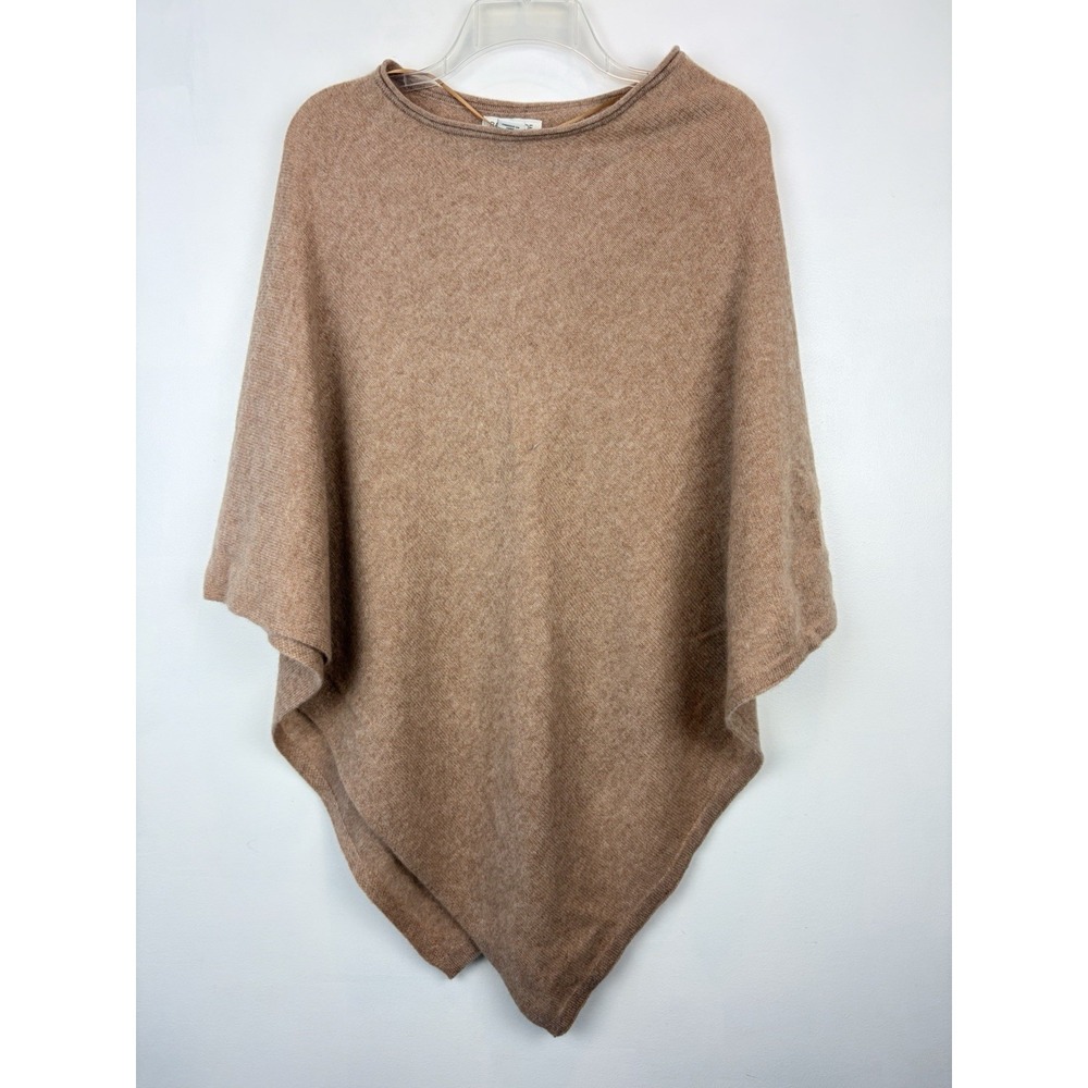 Rachel Zoe 100% Cashmere Topper Poncho Wrap Sweater Camel Womens One Size